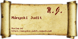 Mányoki Judit névjegykártya