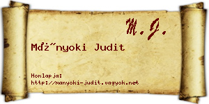 Mányoki Judit névjegykártya